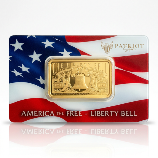 Liberty Bell Bar — gold-plated bar with Liberty Bell, America the Free series