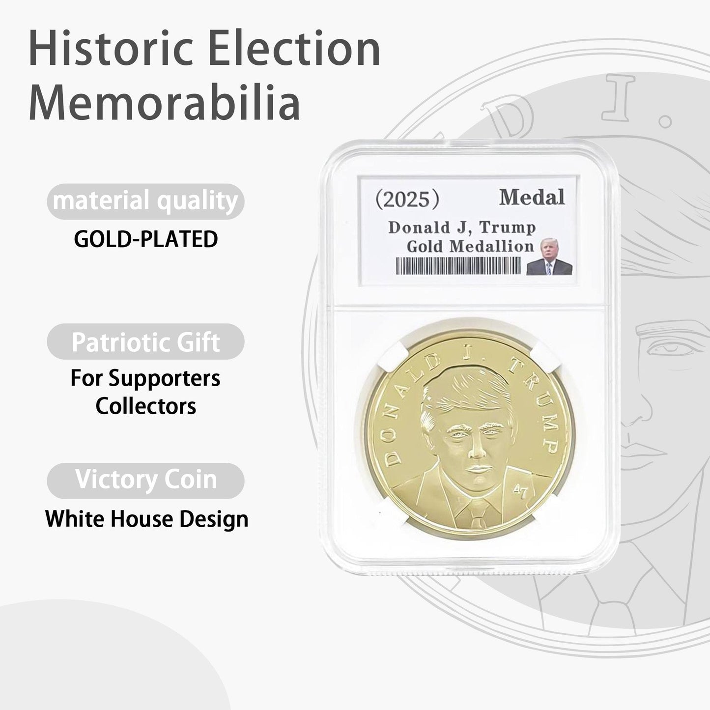 President Trump Victory Gold Coin 2025 - 47 President Edition!